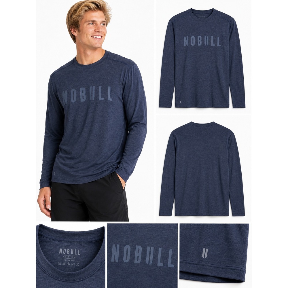 NOBULL Long Sleeve Shirt Mens M Logo Training Athletic Activewear Gym Workout